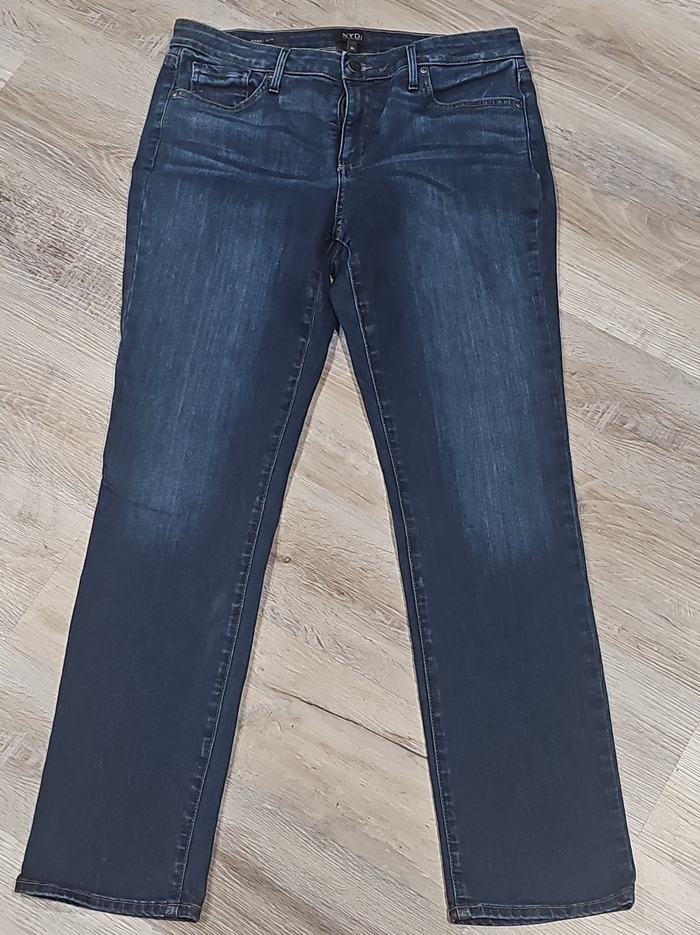 NYDJ Sheri Slim Blue Straight Leg Jeans 10